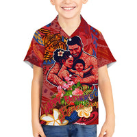 Happy Father's Day French Polynesia Kid Hawaiian Shirt Family Turtle Hibiscus