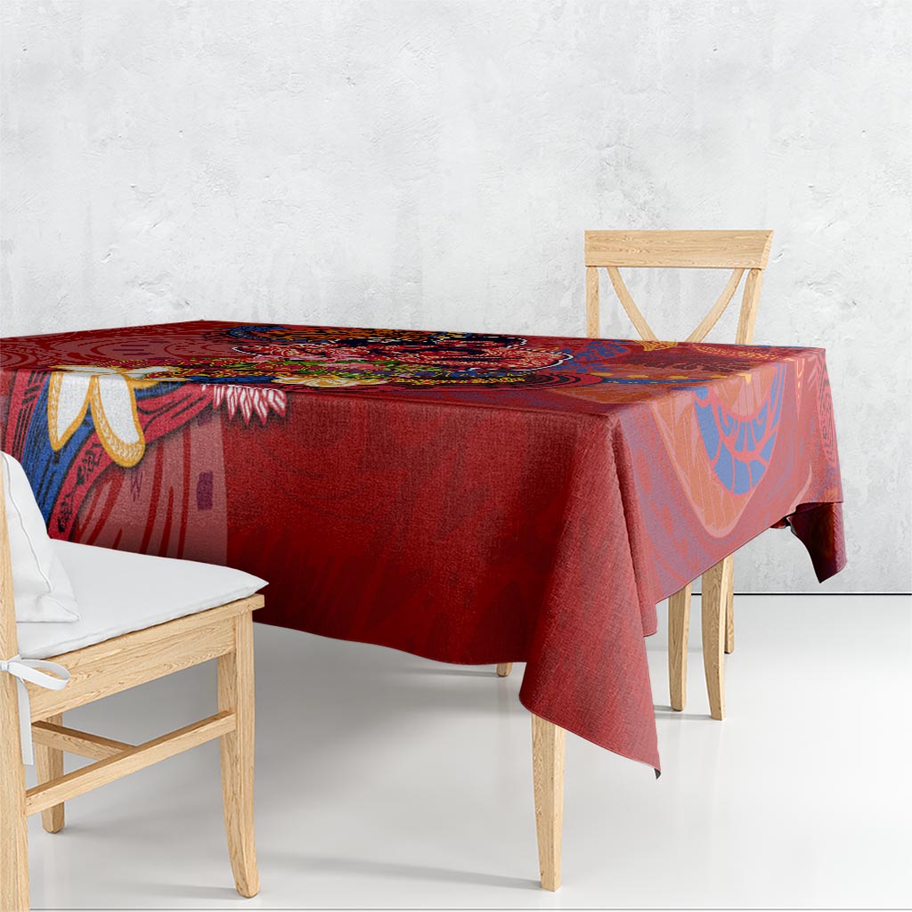 Happy Father's Day French Polynesia Tablecloth Family Turtle Hibiscus