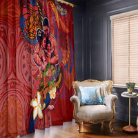 Happy Father's Day French Polynesia Window Curtain Family Turtle Hibiscus