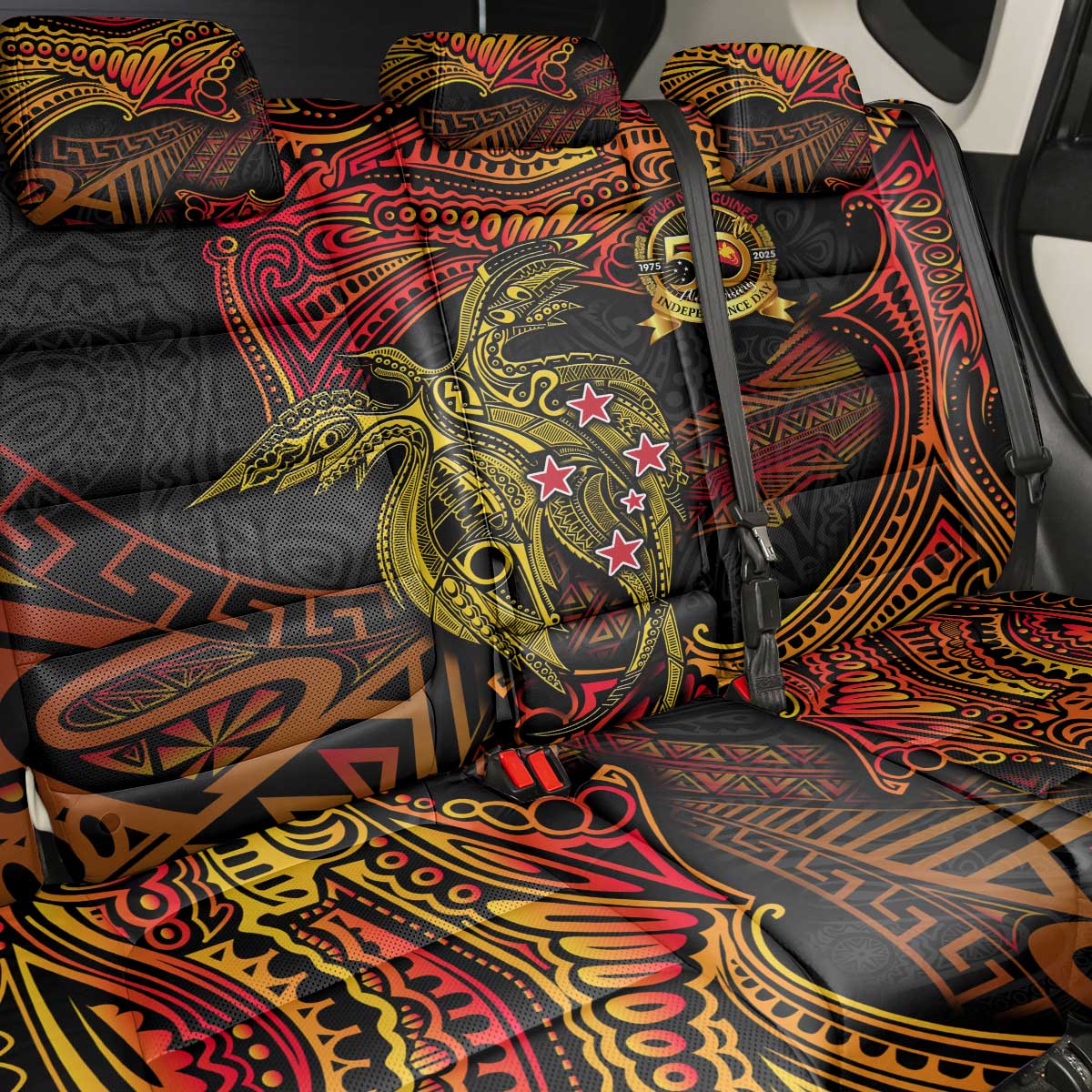 Papua New Guinea 50th Independence Day Back Car Seat Cover Culture Spirit and Sovereignty