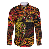 Papua New Guinea 50th Independence Day Family Matching Off The Shoulder Long Sleeve Dress and Hawaiian Shirt Culture Spirit and Sovereignty