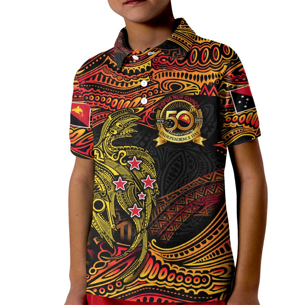 Papua New Guinea 50th Independence Day Kid Polo Shirt Culture Spirit and Sovereignty