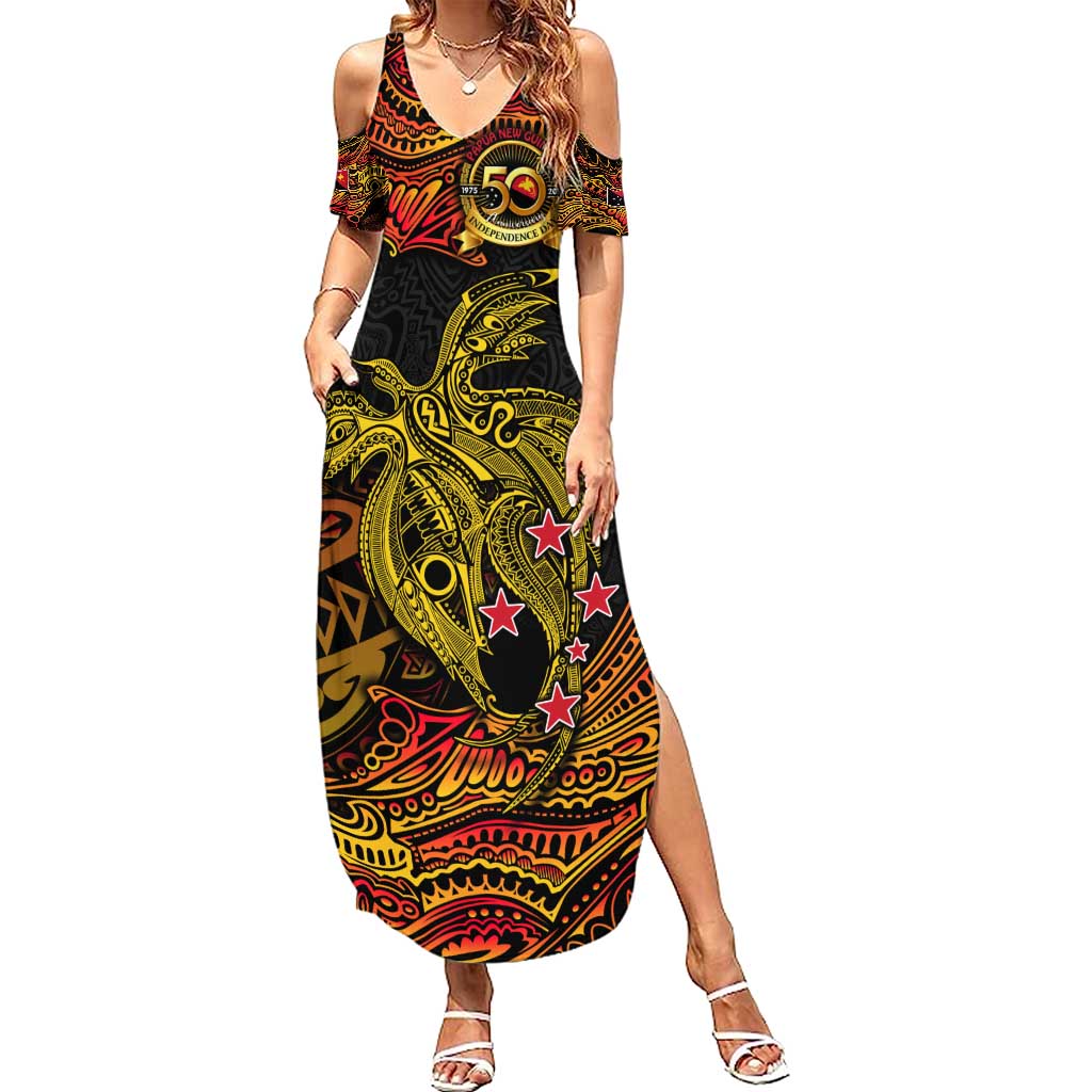 Papua New Guinea 50th Independence Day Summer Maxi Dress Culture Spirit and Sovereignty
