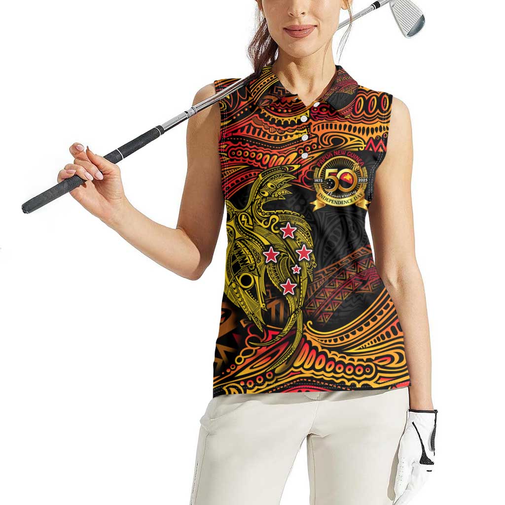 Papua New Guinea 50th Independence Day Women Sleeveless Polo Shirt Culture Spirit and Sovereignty