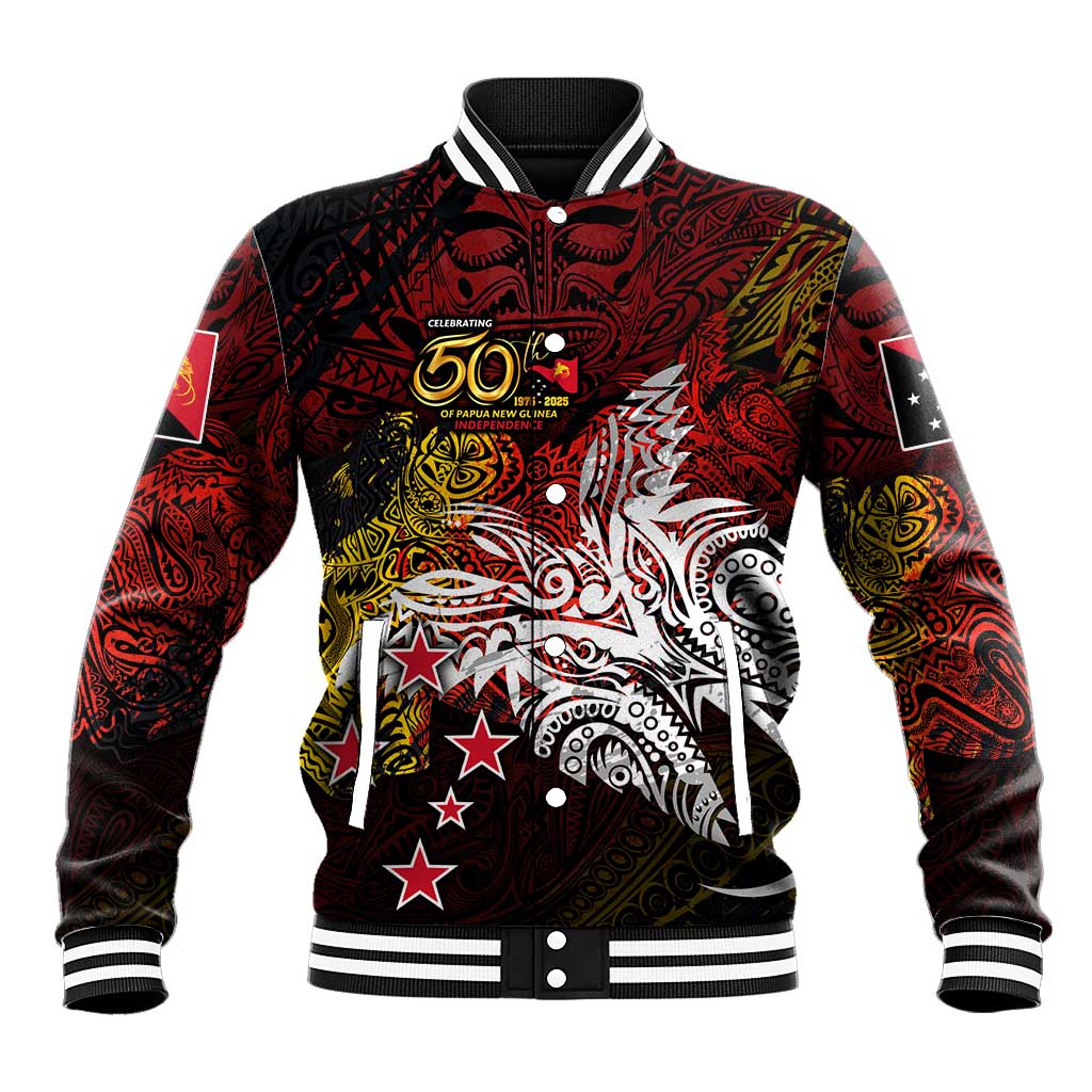 PNG 1975 - 2025 Baseball Jacket Papua New Guinea 50th Independence Anniversary