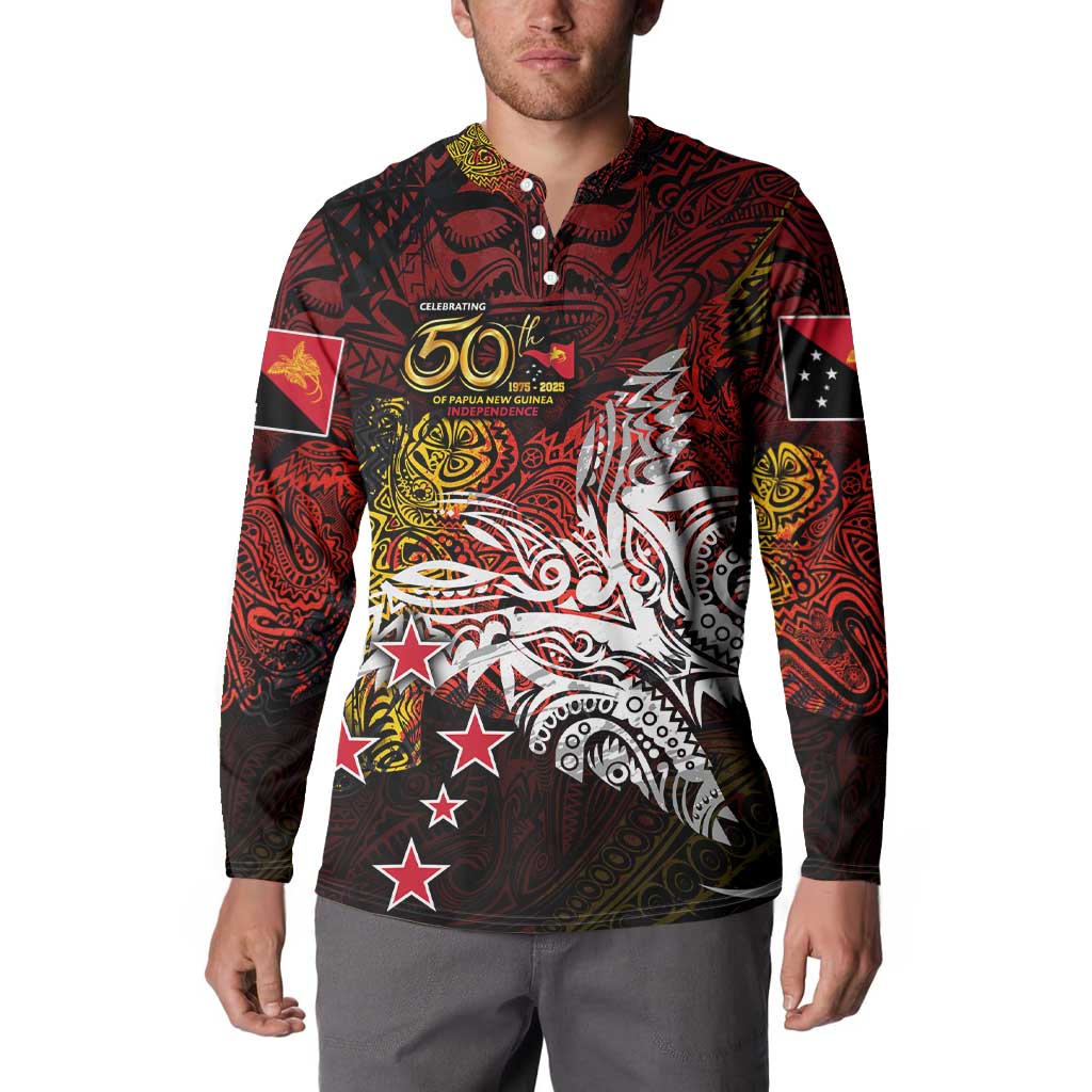 PNG 1975 - 2025 Button Sweatshirt Papua New Guinea 50th Independence Anniversary