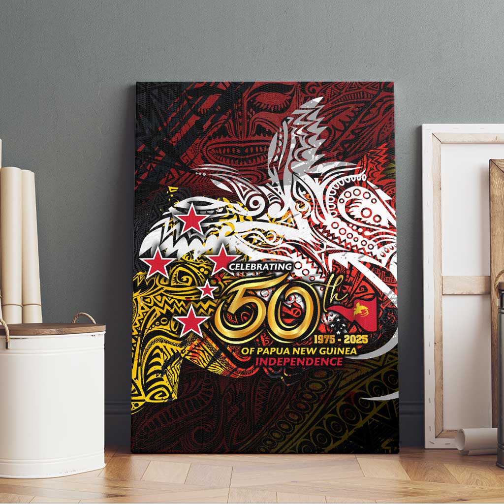 PNG 1975 - 2025 Canvas Wall Art Papua New Guinea 50th Independence Anniversary