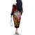 PNG 1975 - 2025 Family Matching Off The Shoulder Long Sleeve Dress and Hawaiian Shirt Papua New Guinea 50th Independence Anniversary