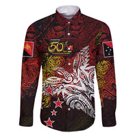 PNG 1975 - 2025 Family Matching Puletasi and Hawaiian Shirt Papua New Guinea 50th Independence Anniversary