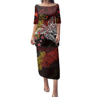 PNG 1975 - 2025 Family Matching Puletasi and Hawaiian Shirt Papua New Guinea 50th Independence Anniversary