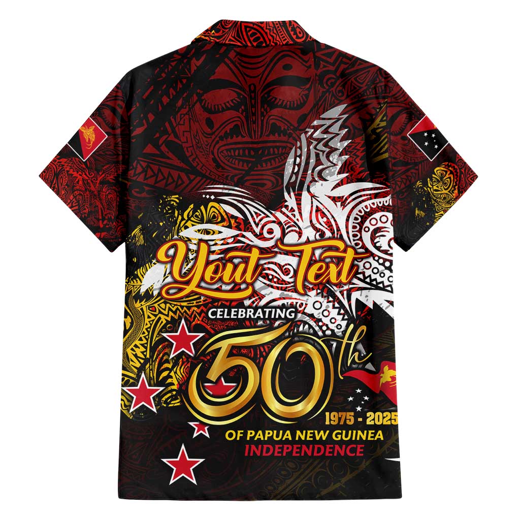 PNG 1975 - 2025 Family Matching Short Sleeve Bodycon Dress and Hawaiian Shirt Papua New Guinea 50th Independence Anniversary