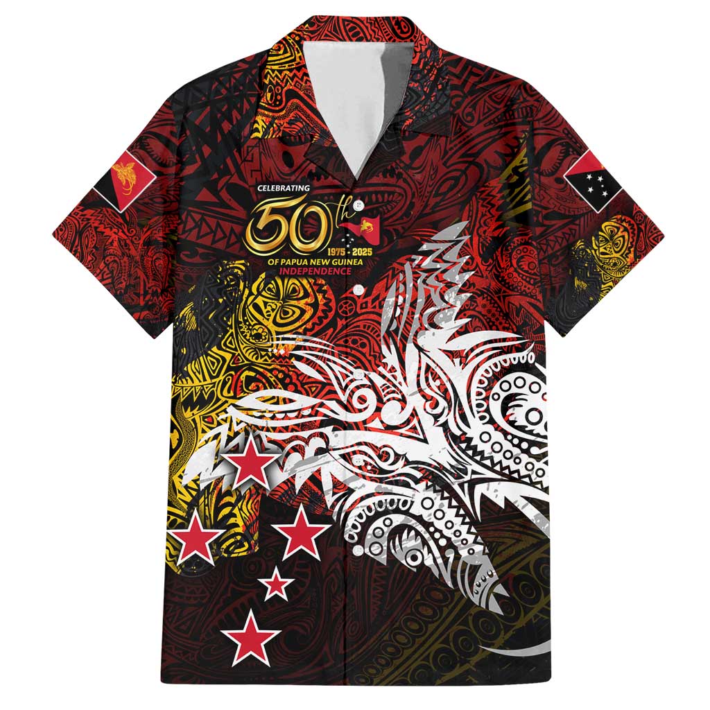 PNG 1975 - 2025 Family Matching Summer Maxi Dress and Hawaiian Shirt Papua New Guinea 50th Independence Anniversary