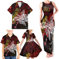 PNG 1975 - 2025 Family Matching Tank Maxi Dress and Hawaiian Shirt Papua New Guinea 50th Independence Anniversary