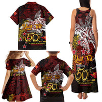 PNG 1975 - 2025 Family Matching Tank Maxi Dress and Hawaiian Shirt Papua New Guinea 50th Independence Anniversary
