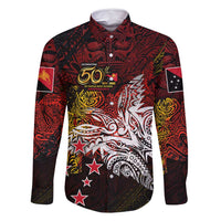 PNG 1975 - 2025 Family Matching Tank Maxi Dress and Hawaiian Shirt Papua New Guinea 50th Independence Anniversary