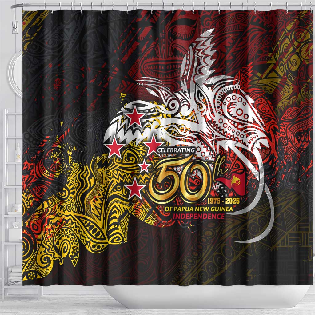PNG 1975 - 2025 Shower Curtain Papua New Guinea 50th Independence Anniversary