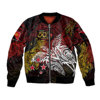 PNG 1975 - 2025 Sleeve Zip Bomber Jacket Papua New Guinea 50th Independence Anniversary