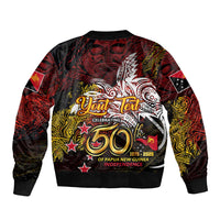 PNG 1975 - 2025 Sleeve Zip Bomber Jacket Papua New Guinea 50th Independence Anniversary