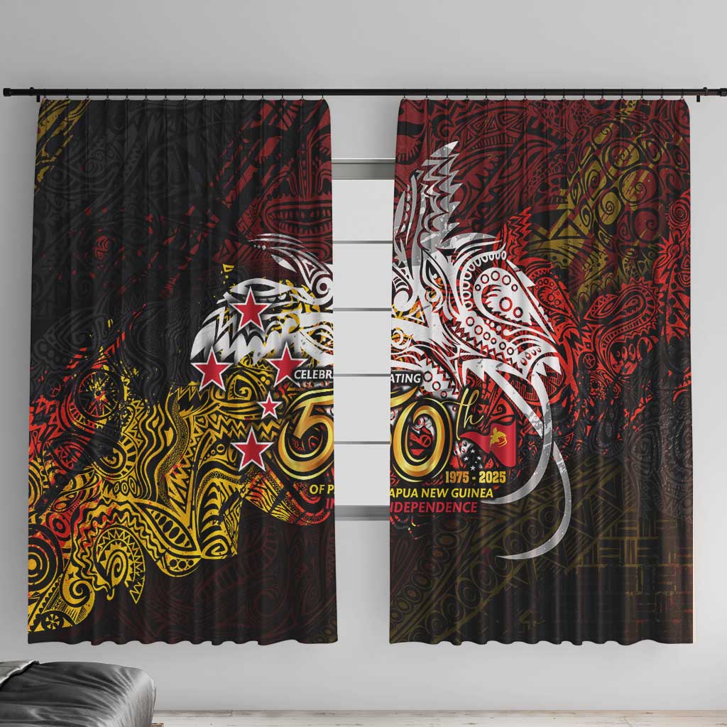 PNG 1975 - 2025 Window Curtain Papua New Guinea 50th Independence Anniversary