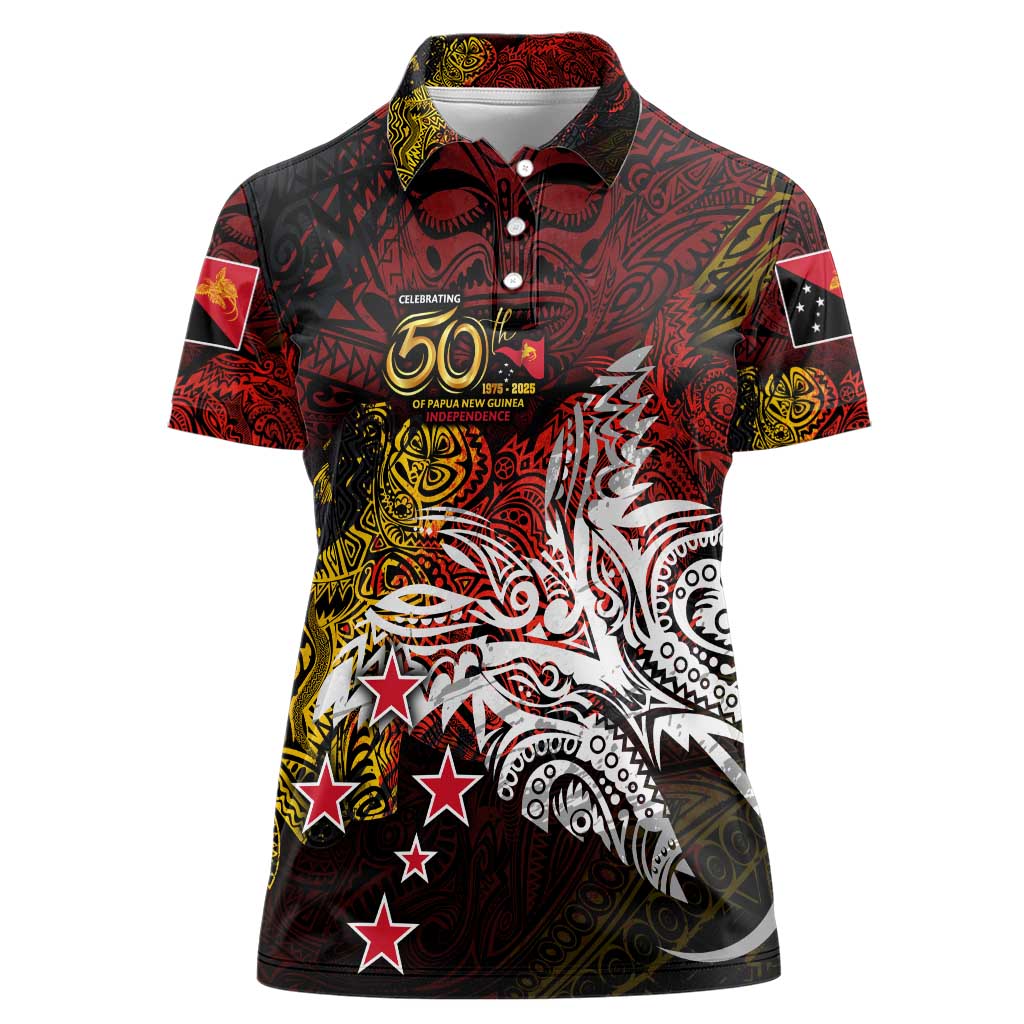 PNG 1975 - 2025 Women Polo Shirt Papua New Guinea 50th Independence Anniversary