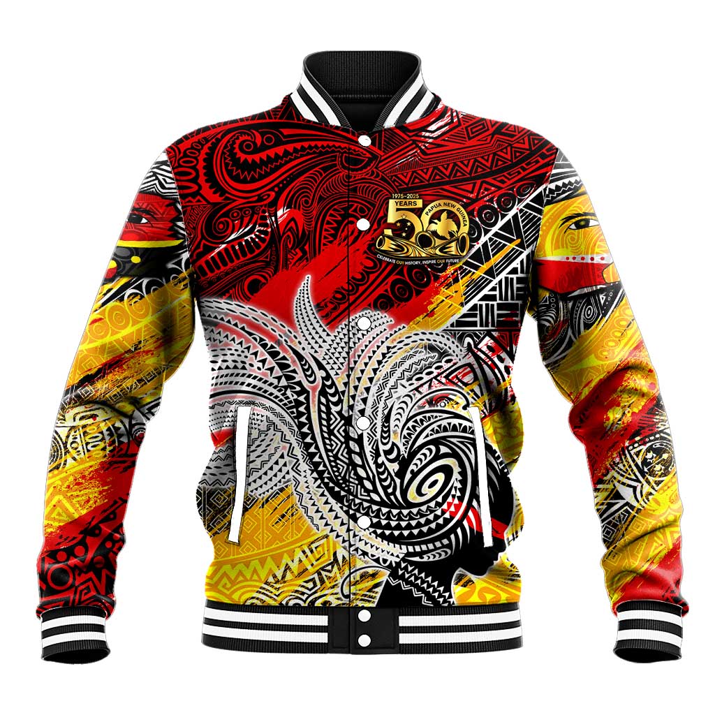 Papua New Guinea 50th Independence Day Baseball Jacket Celebrate Our History, Inspire Our Future