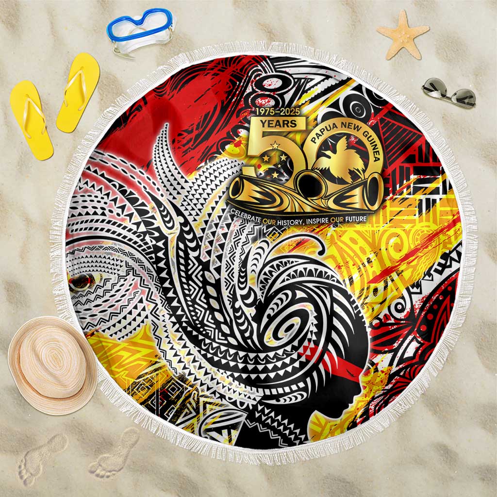 Papua New Guinea 50th Independence Day Beach Blanket Celebrate Our History, Inspire Our Future