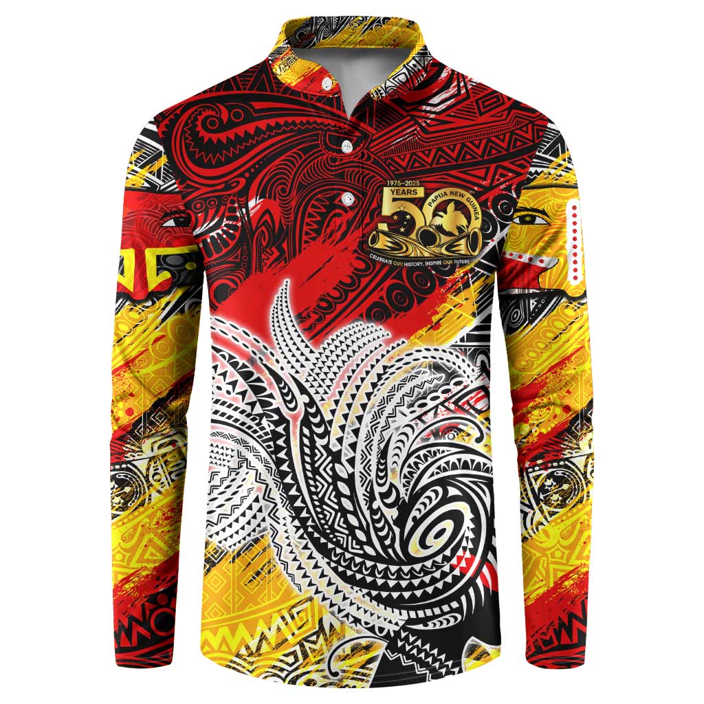 Papua New Guinea 50th Independence Day Button Sweatshirt Celebrate Our History, Inspire Our Future