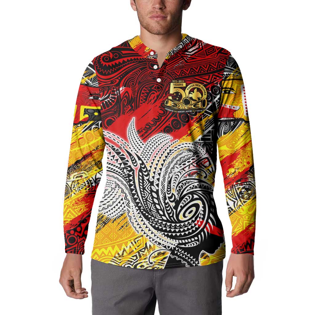 Papua New Guinea 50th Independence Day Button Sweatshirt Celebrate Our History, Inspire Our Future