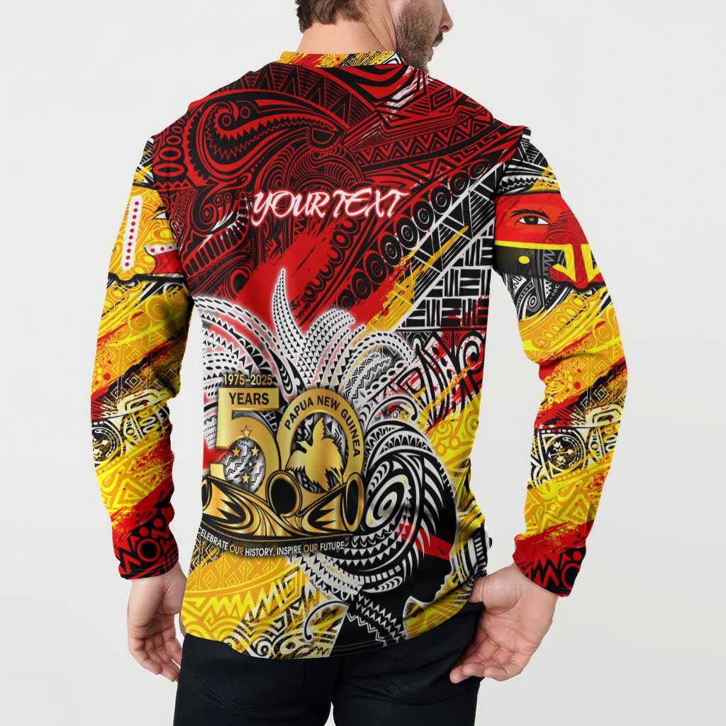 Papua New Guinea 50th Independence Day Button Sweatshirt Celebrate Our History, Inspire Our Future