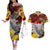 Papua New Guinea 50th Independence Day Couples Matching Off The Shoulder Long Sleeve Dress and Hawaiian Shirt Celebrate Our History, Inspire Our Future
