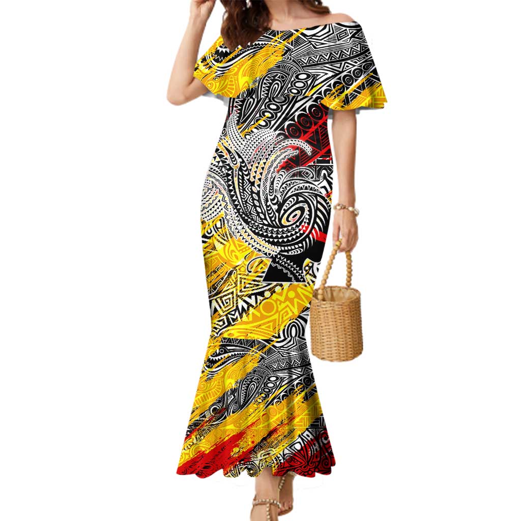 Papua New Guinea 50th Independence Day Family Matching Mermaid Dress and Hawaiian Shirt Celebrate Our History, Inspire Our Future