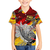 Papua New Guinea 50th Independence Day Family Matching Short Sleeve Bodycon Dress and Hawaiian Shirt Celebrate Our History, Inspire Our Future