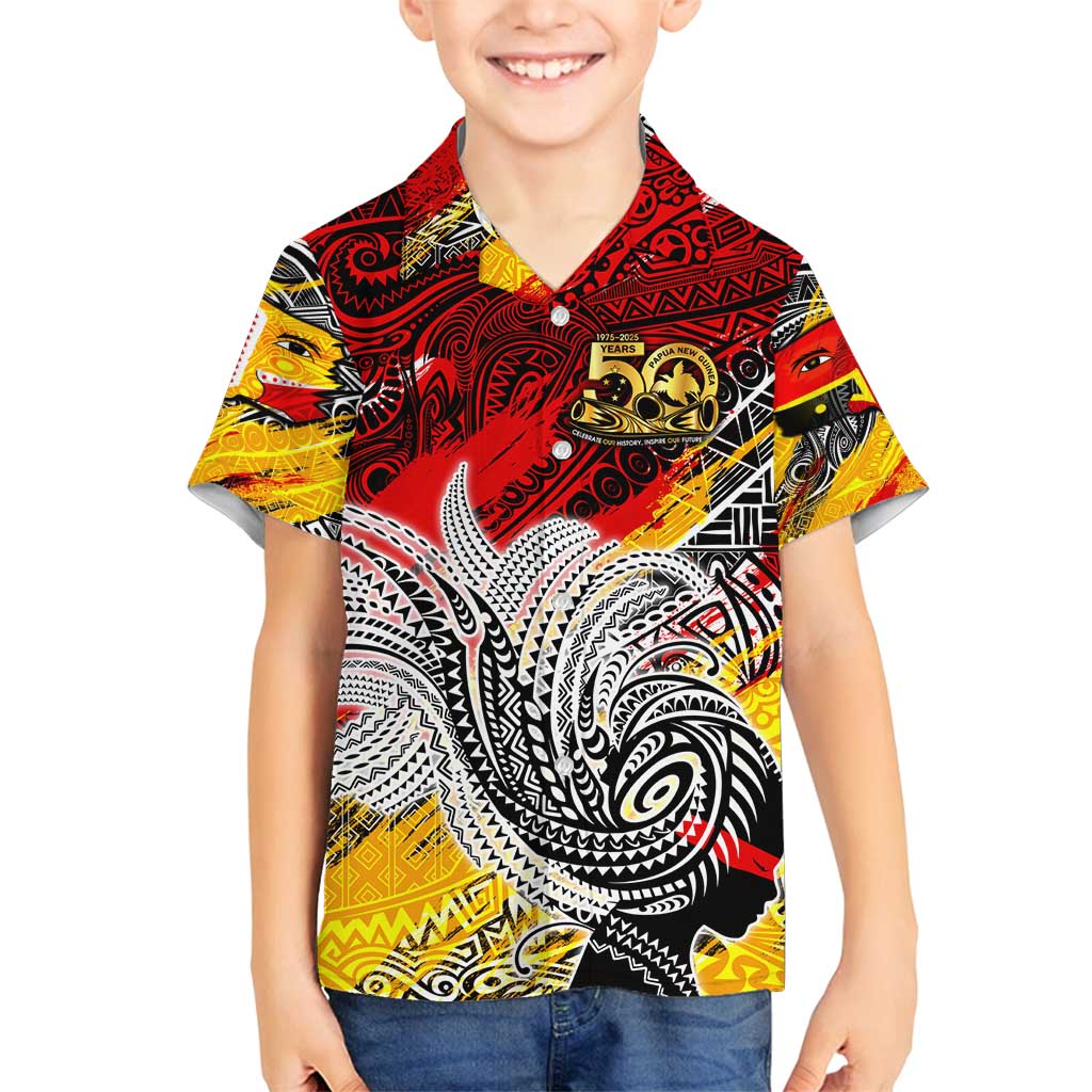 Papua New Guinea 50th Independence Day Family Matching Summer Maxi Dress and Hawaiian Shirt Celebrate Our History, Inspire Our Future