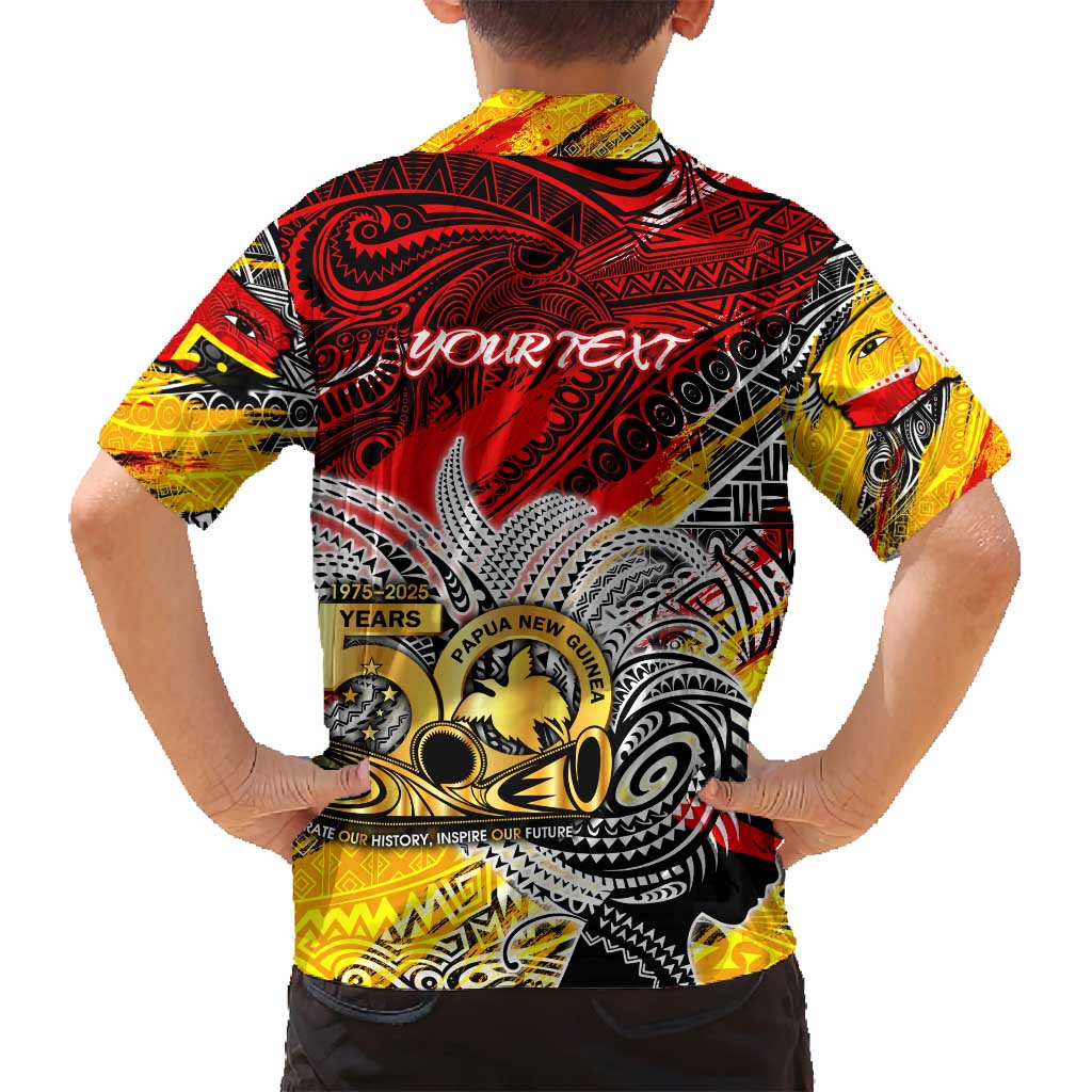 Papua New Guinea 50th Independence Day Family Matching Tank Maxi Dress and Hawaiian Shirt Celebrate Our History, Inspire Our Future