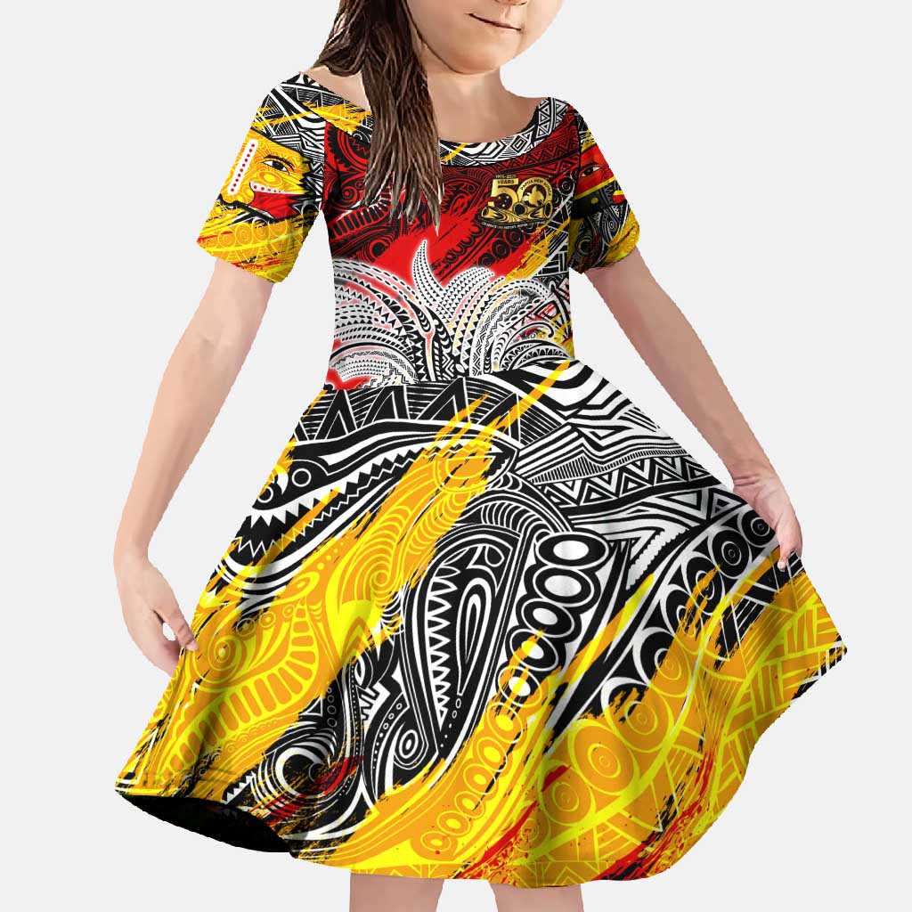 Papua New Guinea 50th Independence Day Family Matching Tank Maxi Dress and Hawaiian Shirt Celebrate Our History, Inspire Our Future