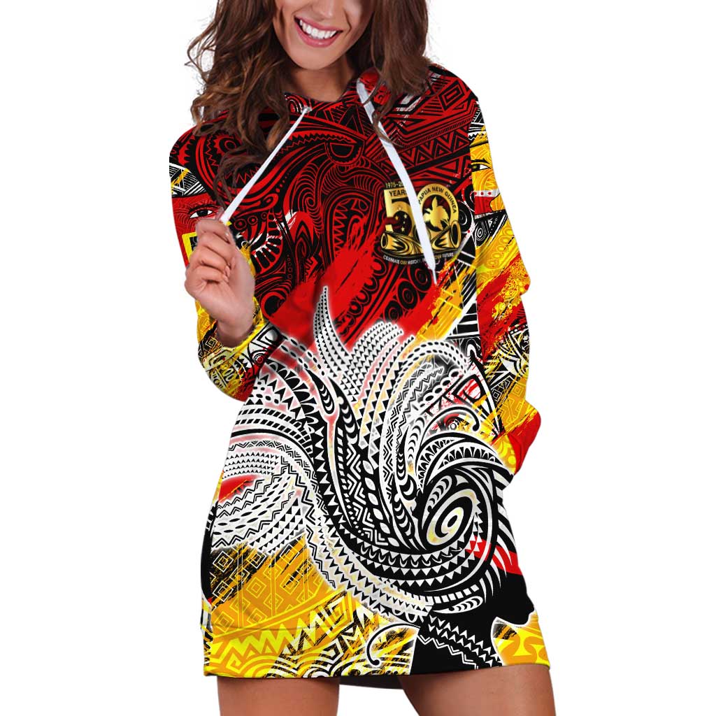 Papua New Guinea 50th Independence Day Hoodie Dress Celebrate Our History, Inspire Our Future