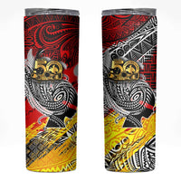 Papua New Guinea 50th Independence Day Skinny Tumbler Celebrate Our History, Inspire Our Future