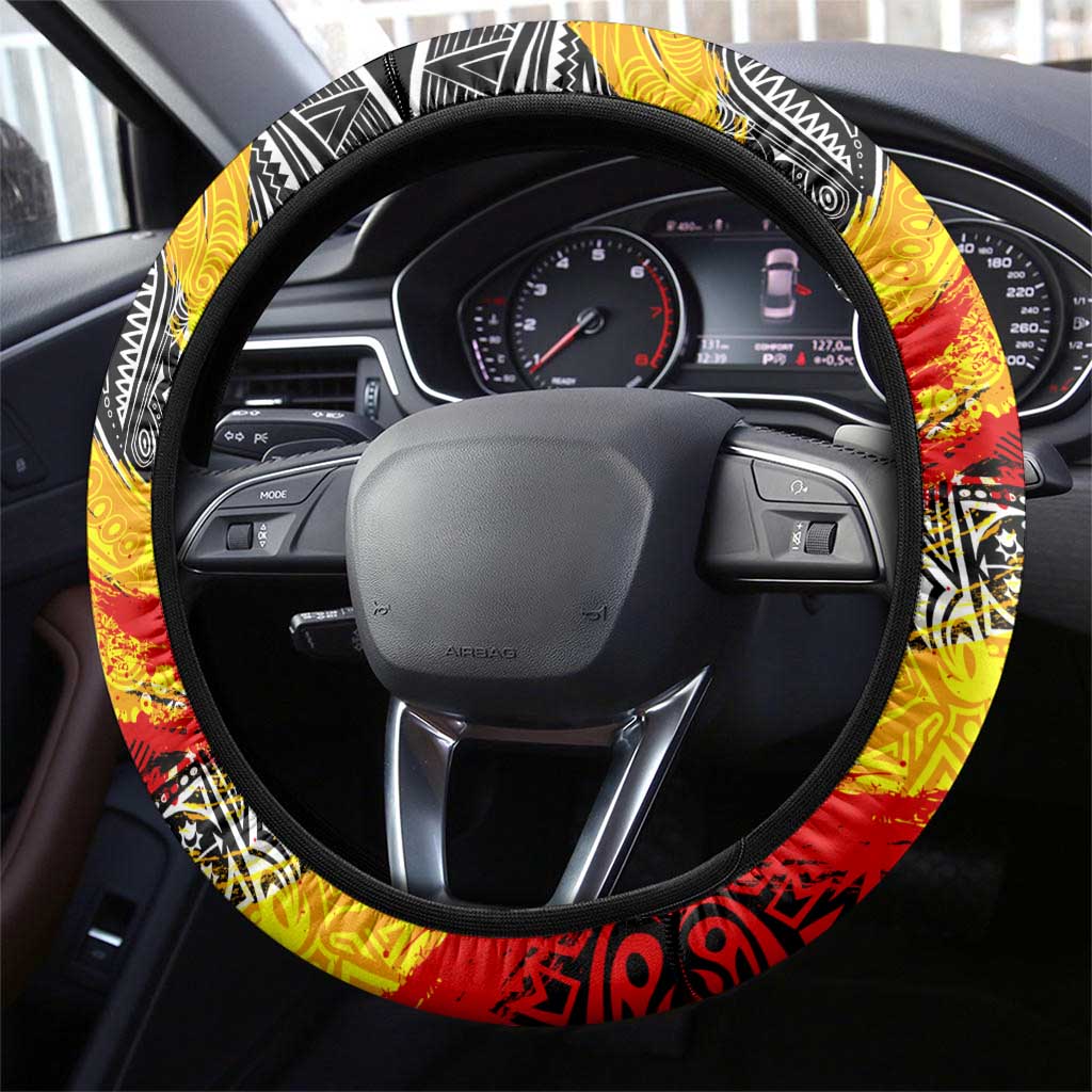 Papua New Guinea 50th Independence Day Steering Wheel Cover Celebrate Our History, Inspire Our Future