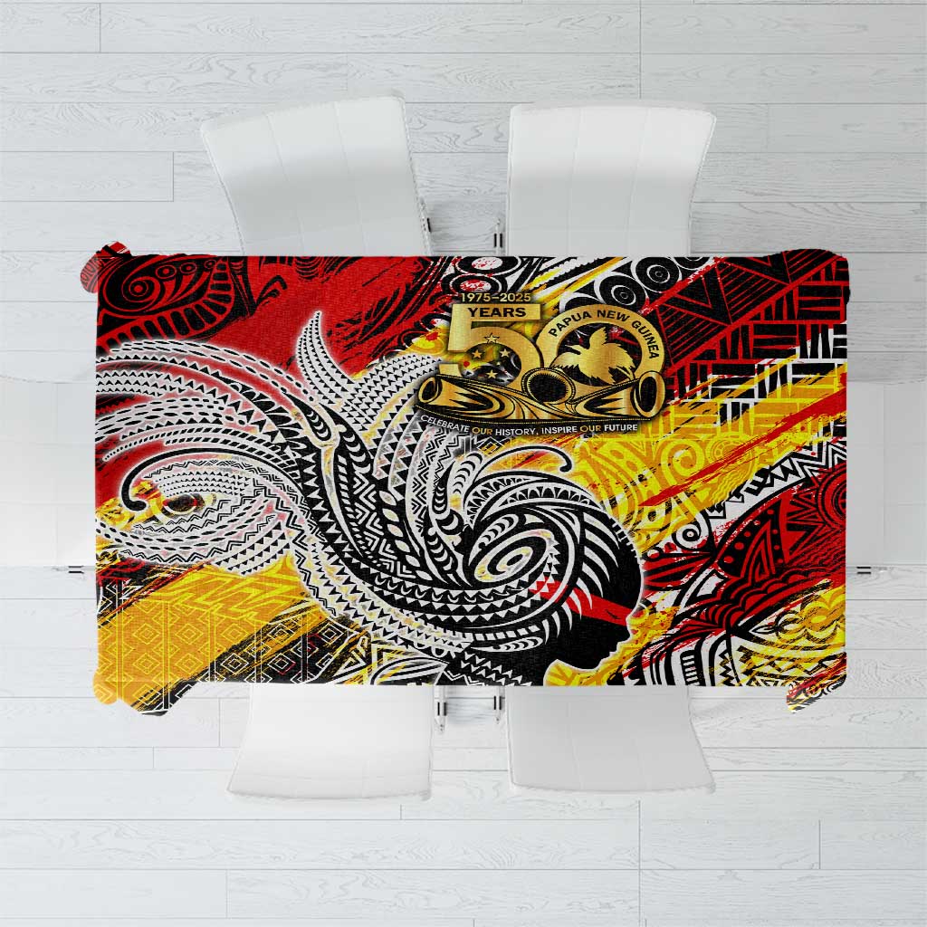 Papua New Guinea 50th Independence Day Tablecloth Celebrate Our History, Inspire Our Future