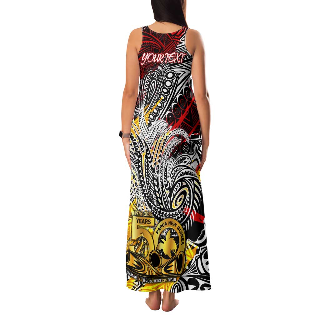 Papua New Guinea 50th Independence Day Tank Maxi Dress Celebrate Our History, Inspire Our Future