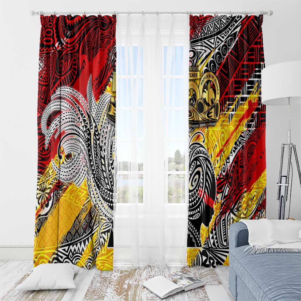 Papua New Guinea 50th Independence Day Window Curtain Celebrate Our History, Inspire Our Future