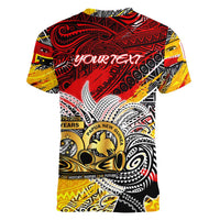 Papua New Guinea 50th Independence Day Women V-Neck T-Shirt Celebrate Our History, Inspire Our Future