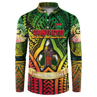 Vanuatu 45th Independence Anniversary Button Sweatshirt Embracing Our Traditions Shaping Our Future