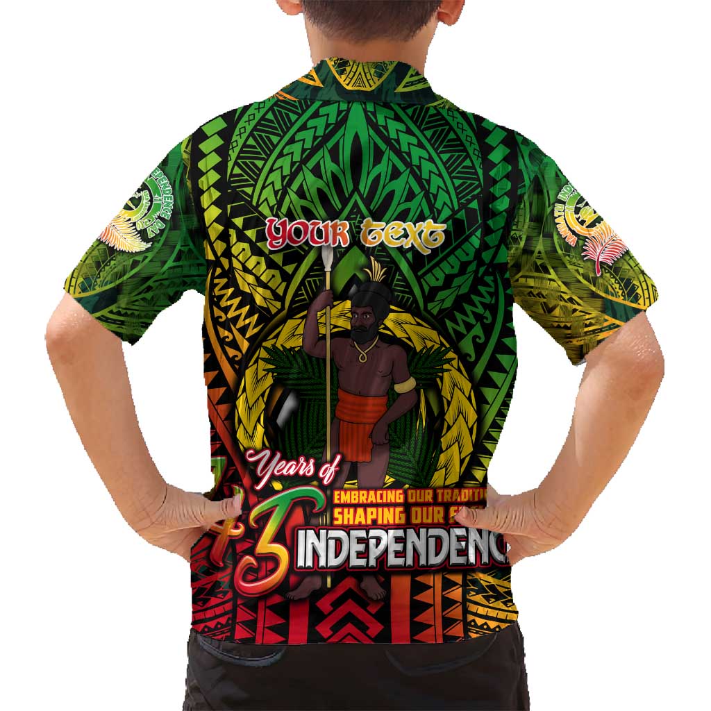 Vanuatu 45th Independence Anniversary Family Matching Long Sleeve Bodycon Dress and Hawaiian Shirt Embracing Our Traditions Shaping Our Future