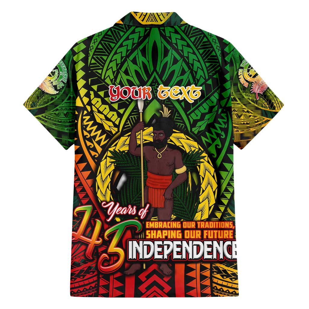 Vanuatu 45th Independence Anniversary Family Matching Off Shoulder Maxi Dress and Hawaiian Shirt Embracing Our Traditions Shaping Our Future