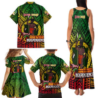 Vanuatu 45th Independence Anniversary Family Matching Tank Maxi Dress and Hawaiian Shirt Embracing Our Traditions Shaping Our Future