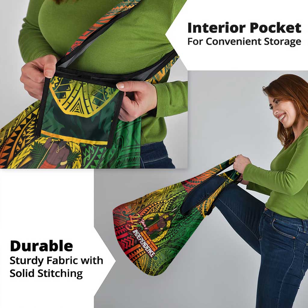 Vanuatu 45th Independence Anniversary Grocery Bag Embracing Our Traditions Shaping Our Future