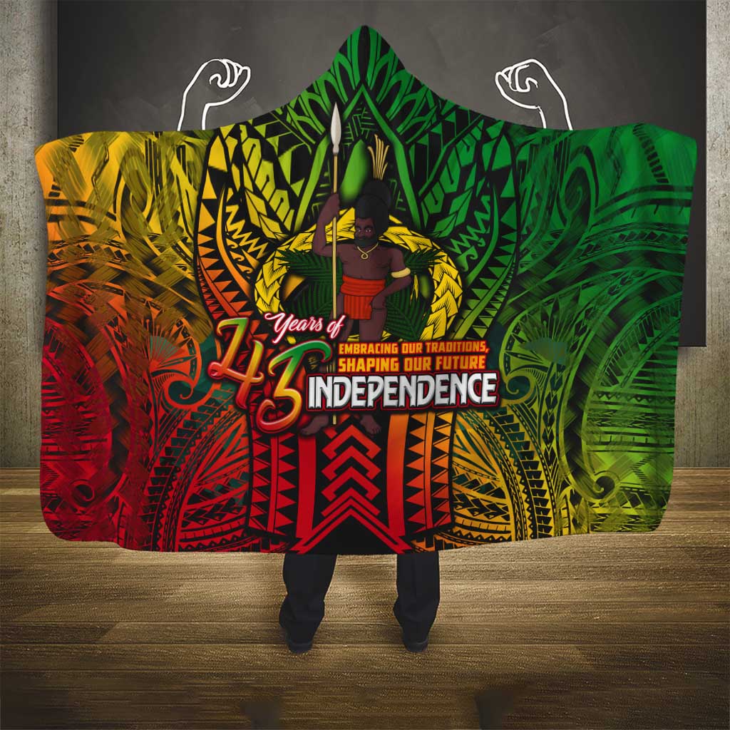 Vanuatu 45th Independence Anniversary Hooded Blanket Embracing Our Traditions Shaping Our Future