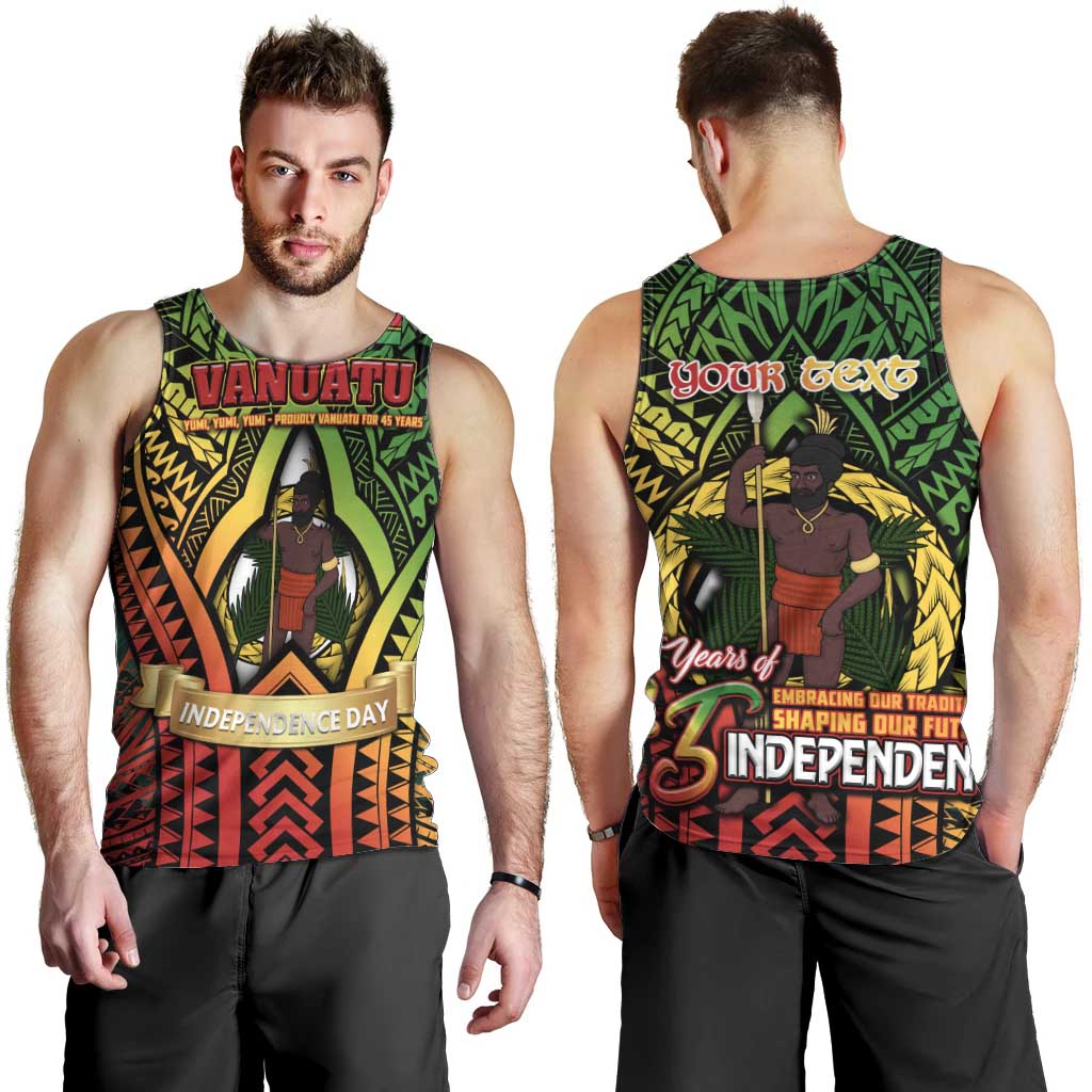 Vanuatu 45th Independence Anniversary Men Tank Top Embracing Our Traditions Shaping Our Future