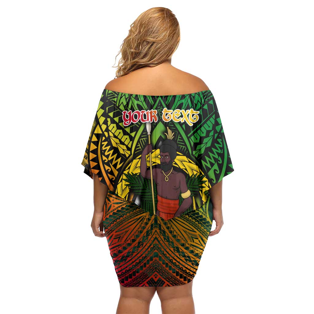 Vanuatu 45th Independence Anniversary Off Shoulder Short Dress Embracing Our Traditions Shaping Our Future